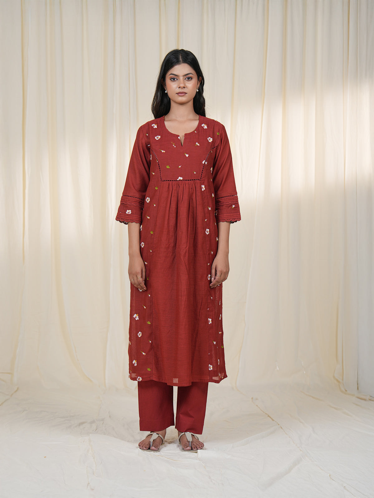 Victorian Brick Chanderi Kurta
