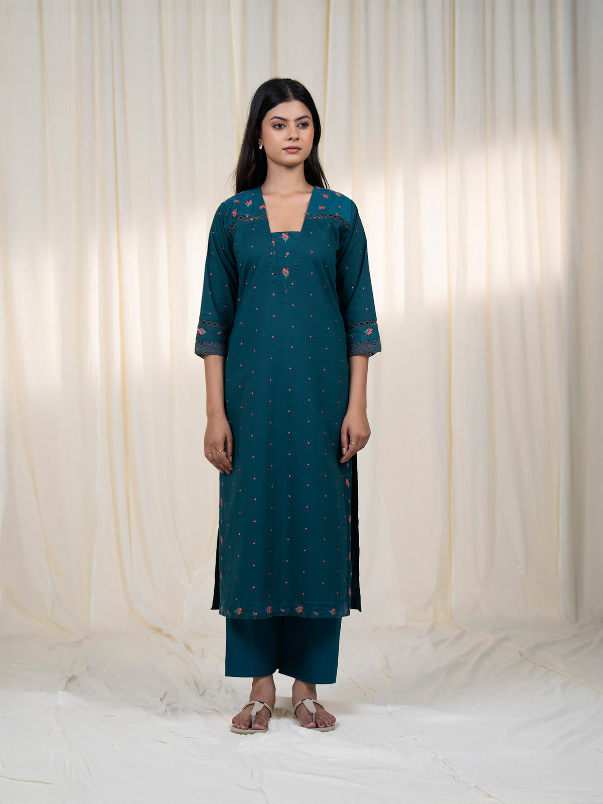Victorian Harbor Plain Cotton Kurta