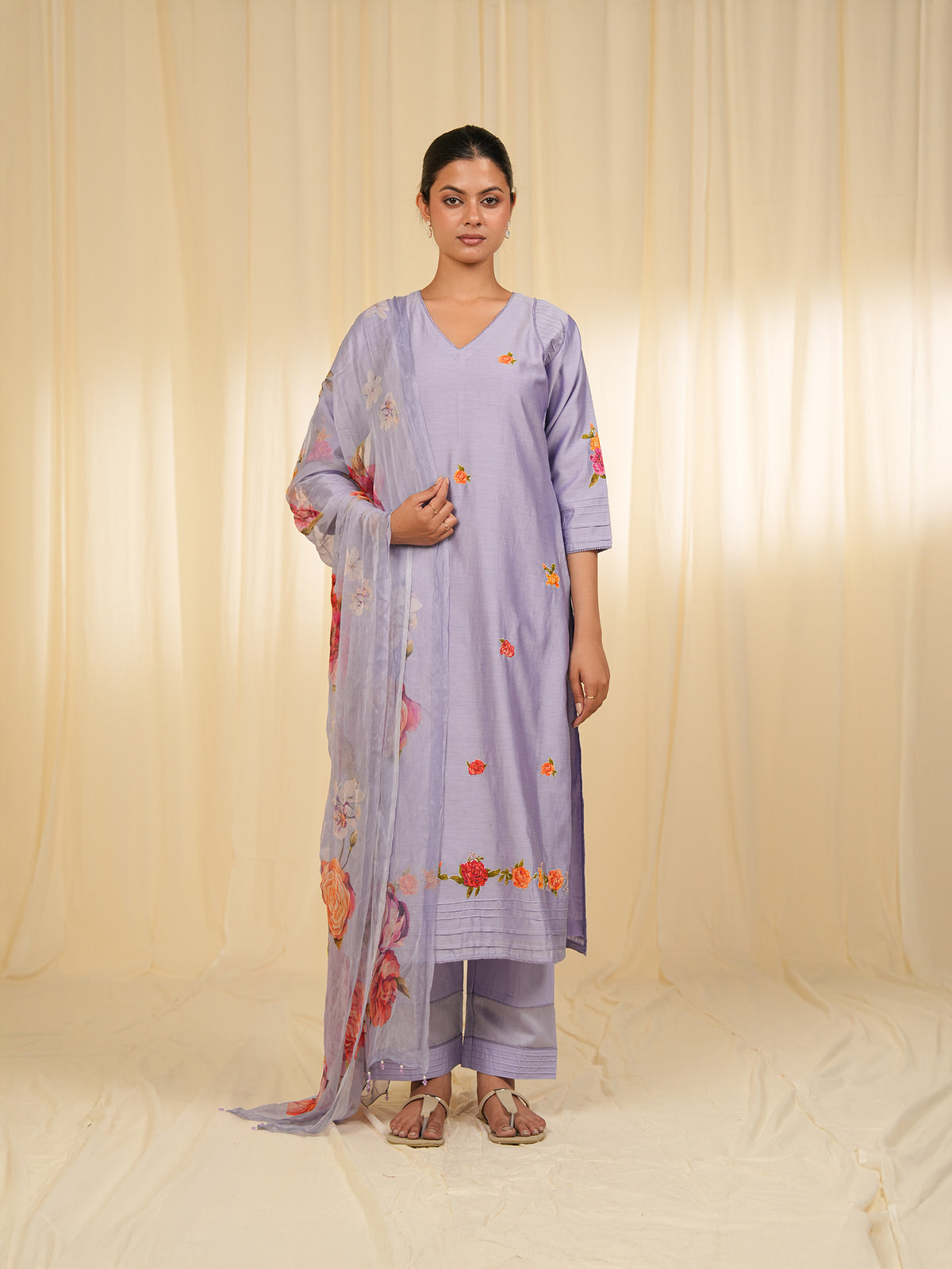 Victorian Lavender Chiffon Dupatta
