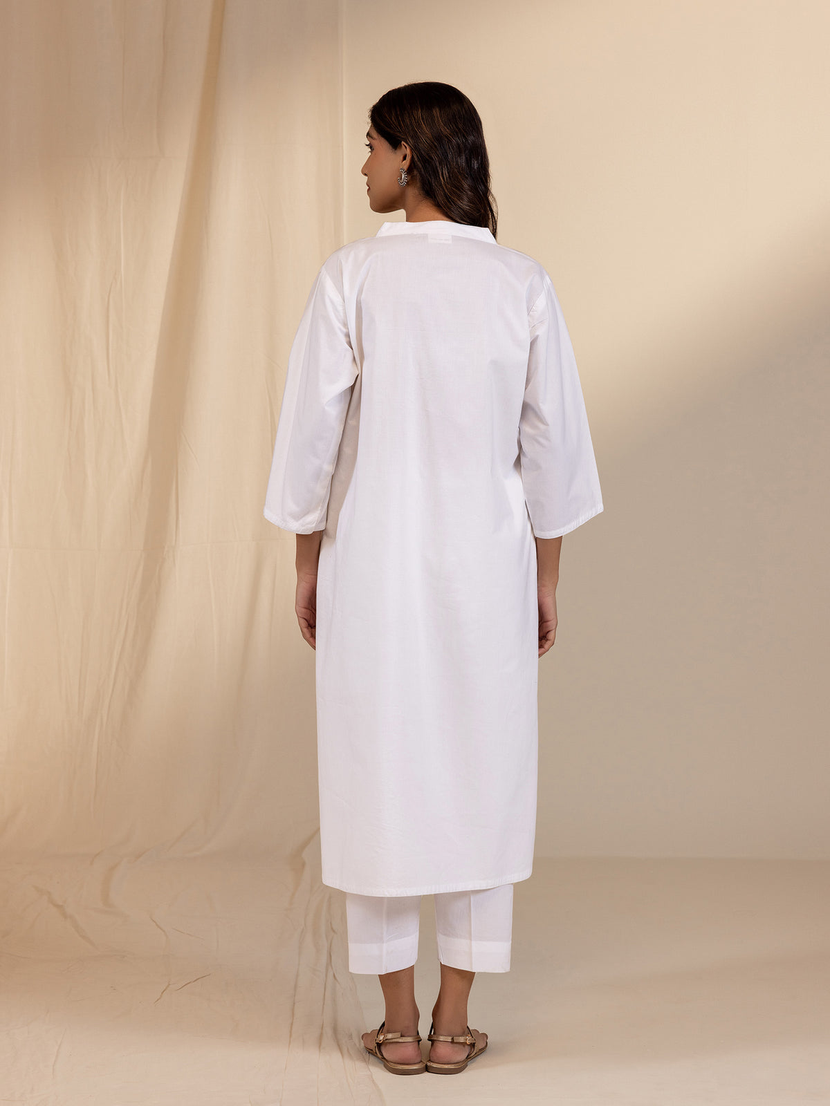 White Wash Flower Cotton Tunic