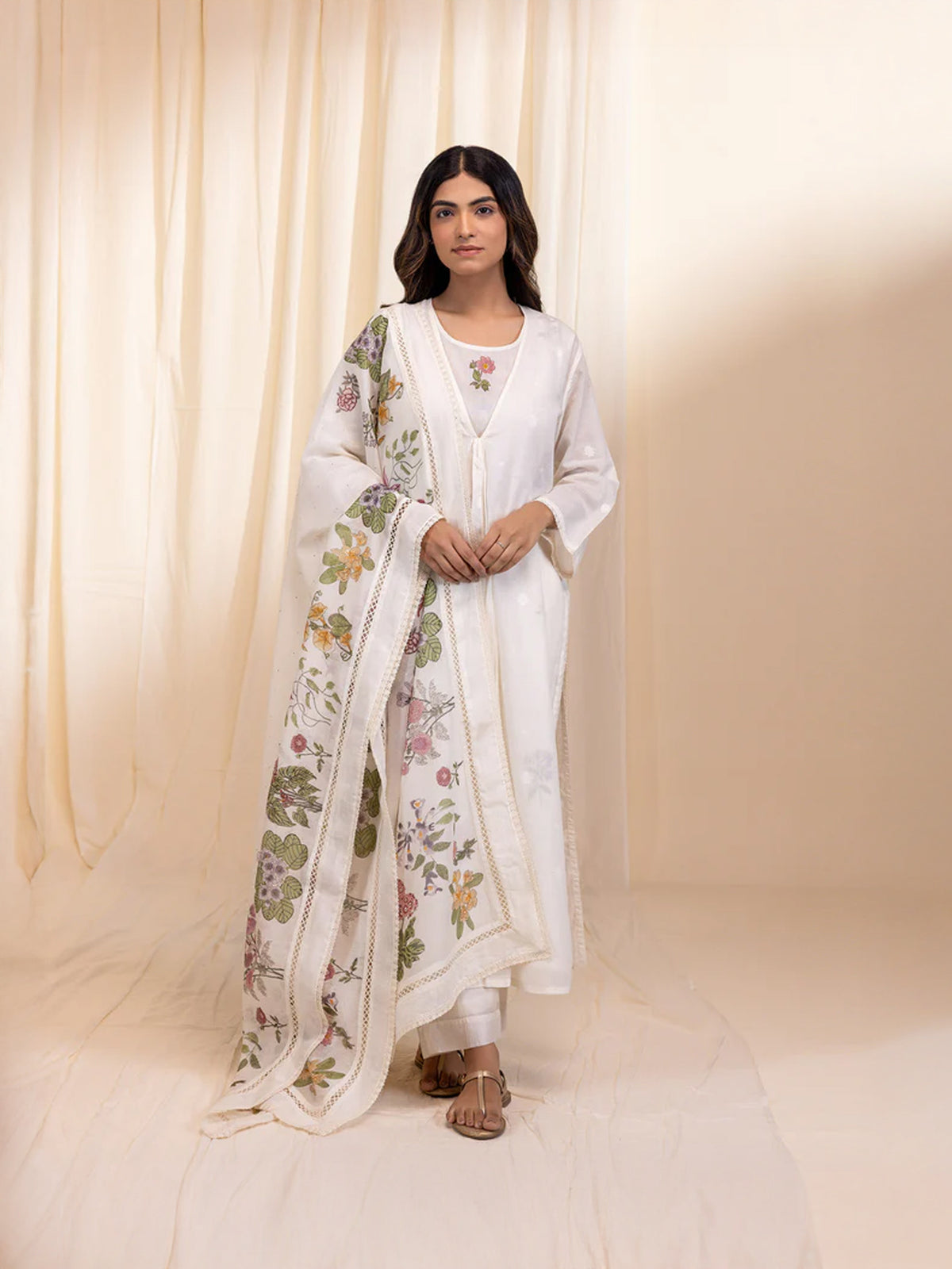 Bawan Rang Chanderi Dupatta