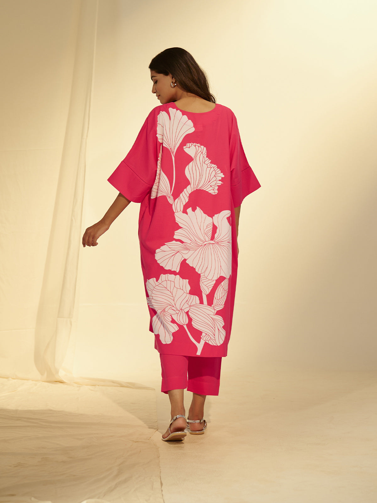 Cocktail Hot Pink Cotton Kaftan