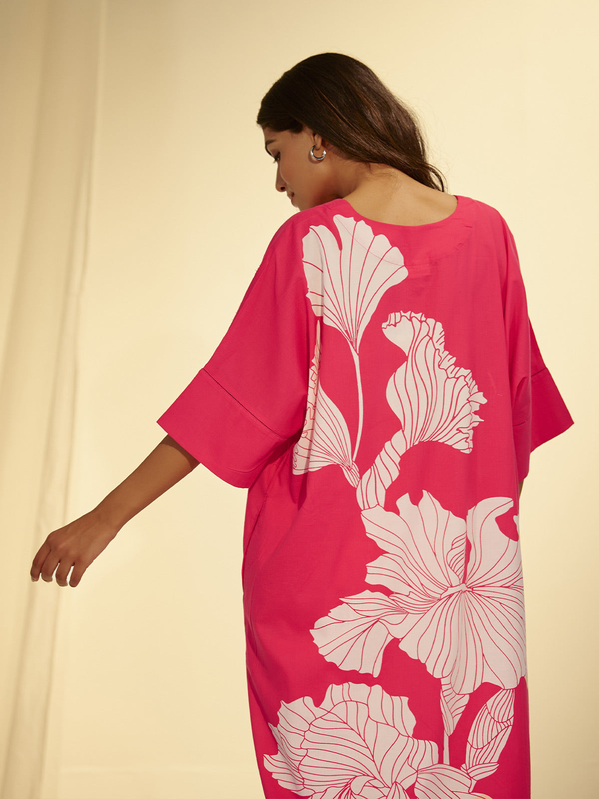 Cocktail Hot Pink Cotton Kaftan