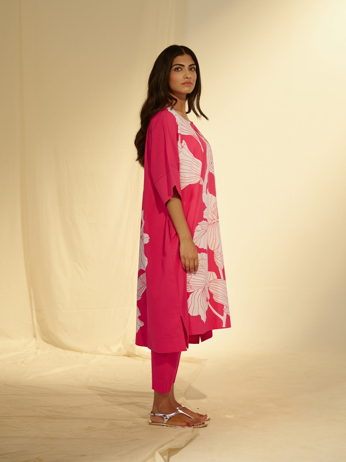 Cocktail Hot Pink Cotton Kaftan
