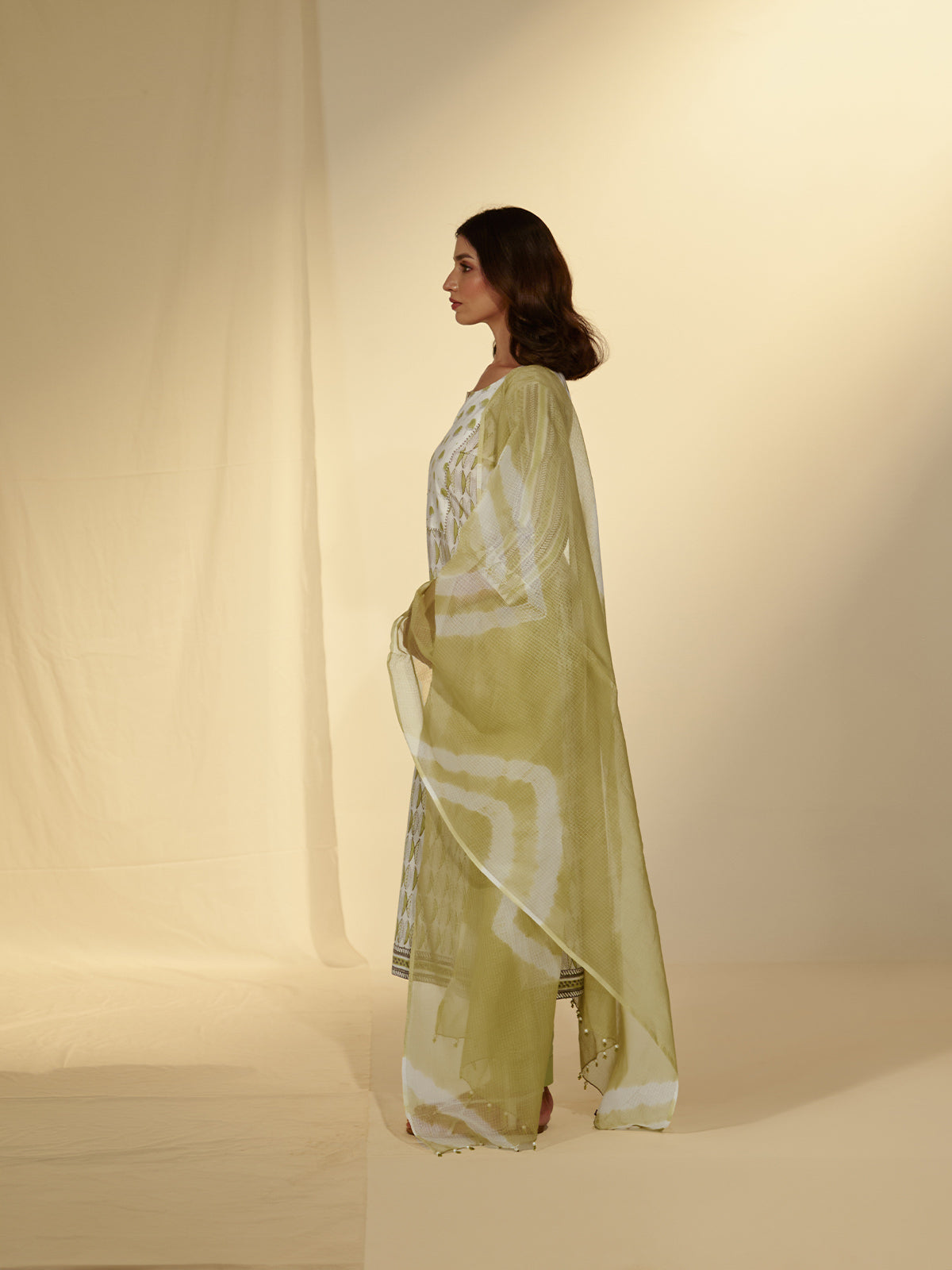Tea Green Kota Dupatta
