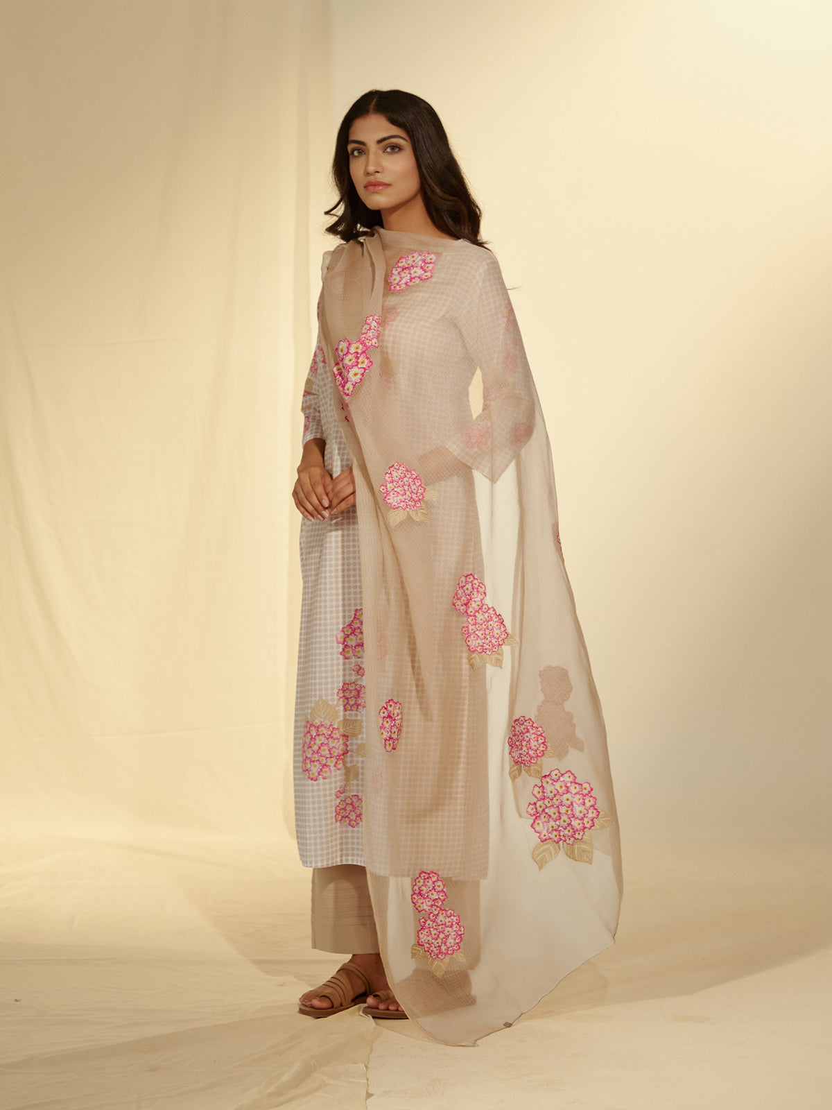 Dots and Flowers Kota Dupatta