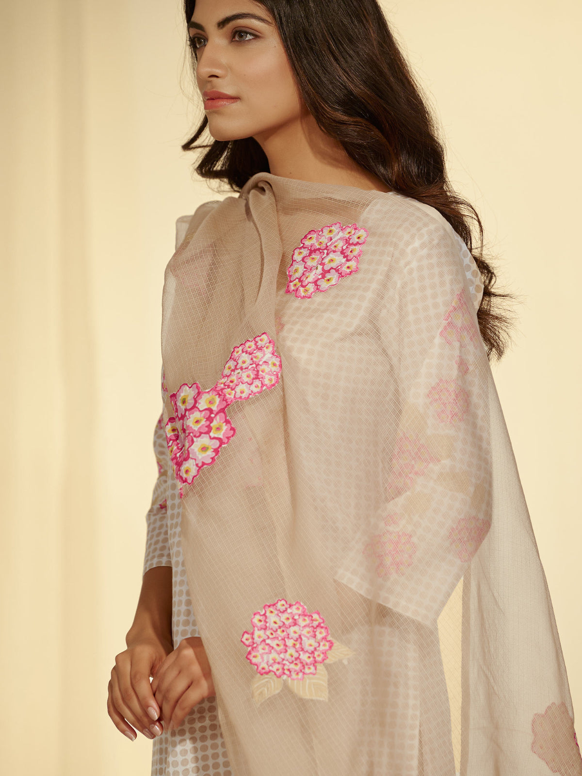 Dots and Flowers Kota Dupatta