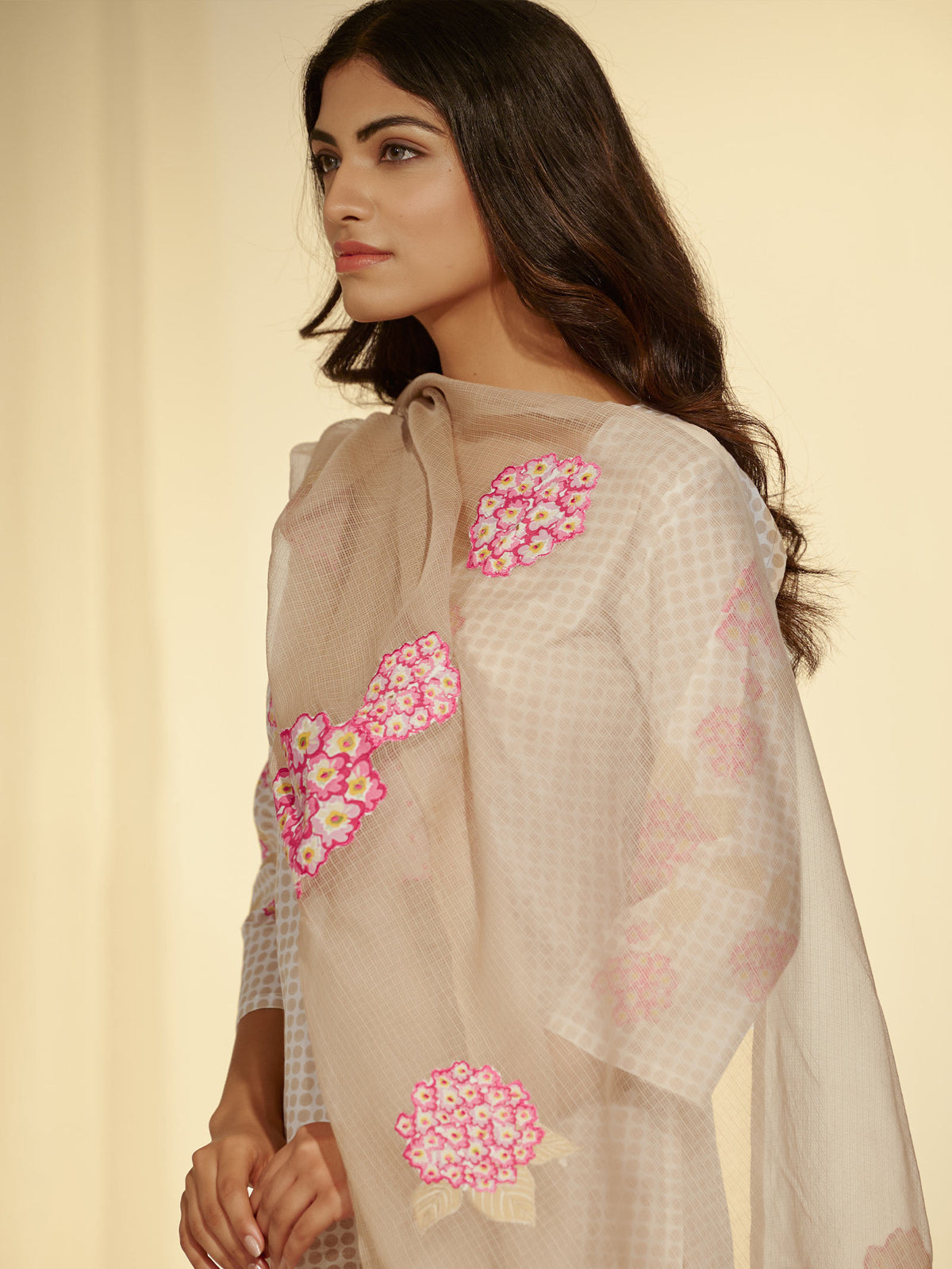 Dots and Flowers Cotton Kurta